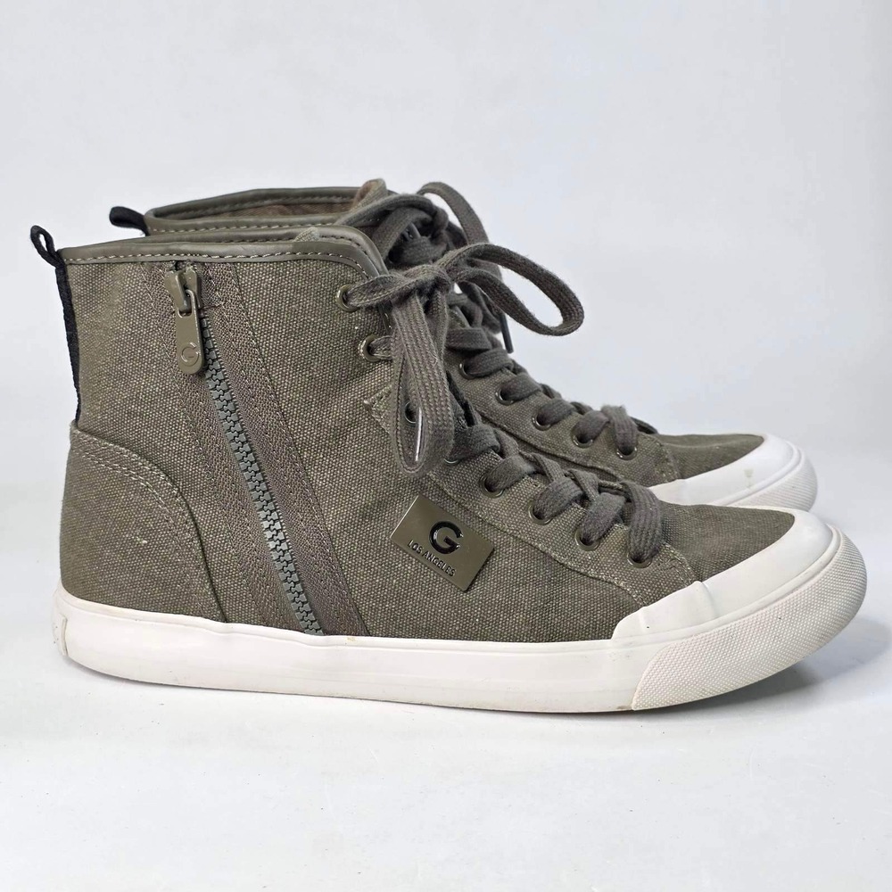 GBG Los Angeles by Guess Orliaz Olive Green Canvas High Top Sneakers Size 9.5 M
